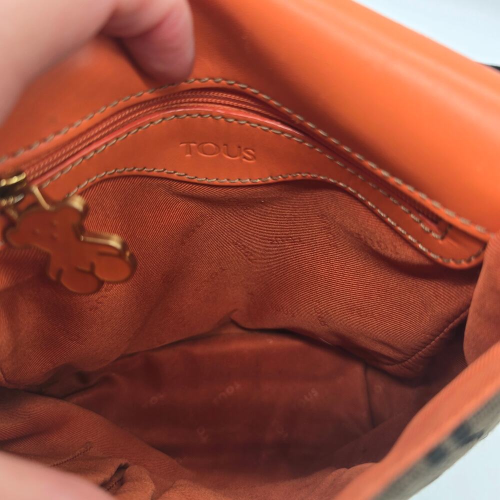 Tous Brown and Black Monogram Crossbody Bag with Gold Hardware - Picture 4 of 6
